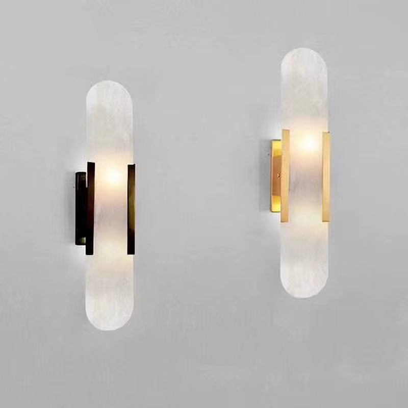 Melange Elongated Sconce Modern Marble Wall Light Artistic Style Atmosphere for Corridor Hotel Room Bathroom Indoor Wall Lamp