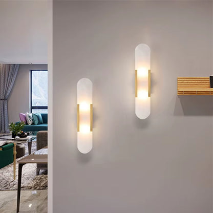Melange Elongated Sconce Modern Marble Wall Light Artistic Style Atmosphere for Corridor Hotel Room Bathroom Indoor Wall Lamp