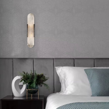 Melange Elongated Sconce Modern Marble Wall Light Artistic Style Atmosphere for Corridor Hotel Room Bathroom Indoor Wall Lamp