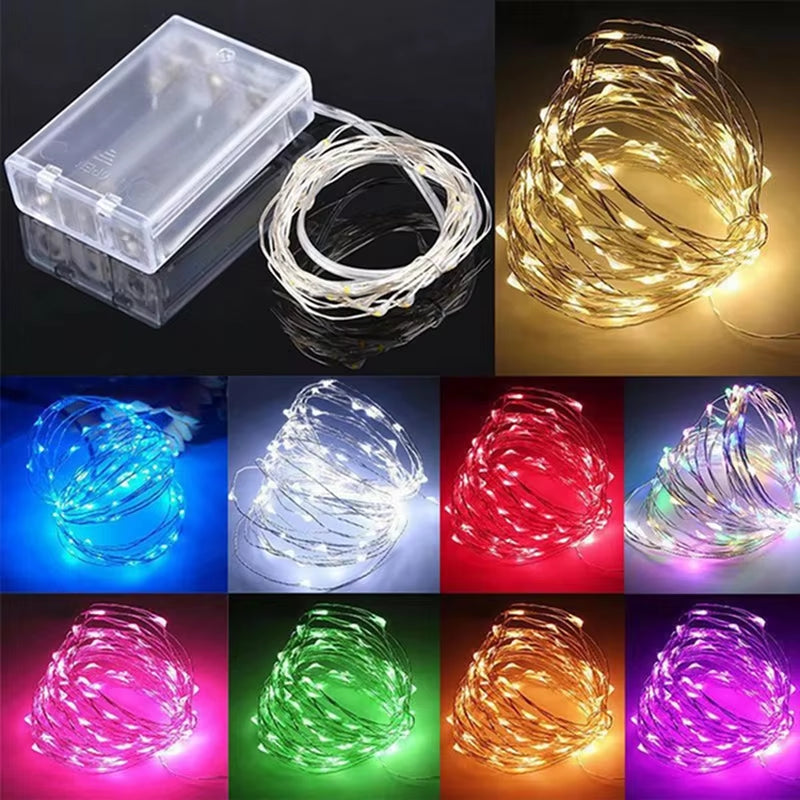 1Pack Fairy Light String Led Copper Wire String Light 1/2/3/5/10M Battery Powered for Bedroom Garden Party Wedding Decoration