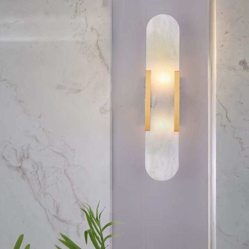 Melange Elongated Sconce Modern Marble Wall Light Artistic Style Atmosphere for Corridor Hotel Room Bathroom Indoor Wall Lamp