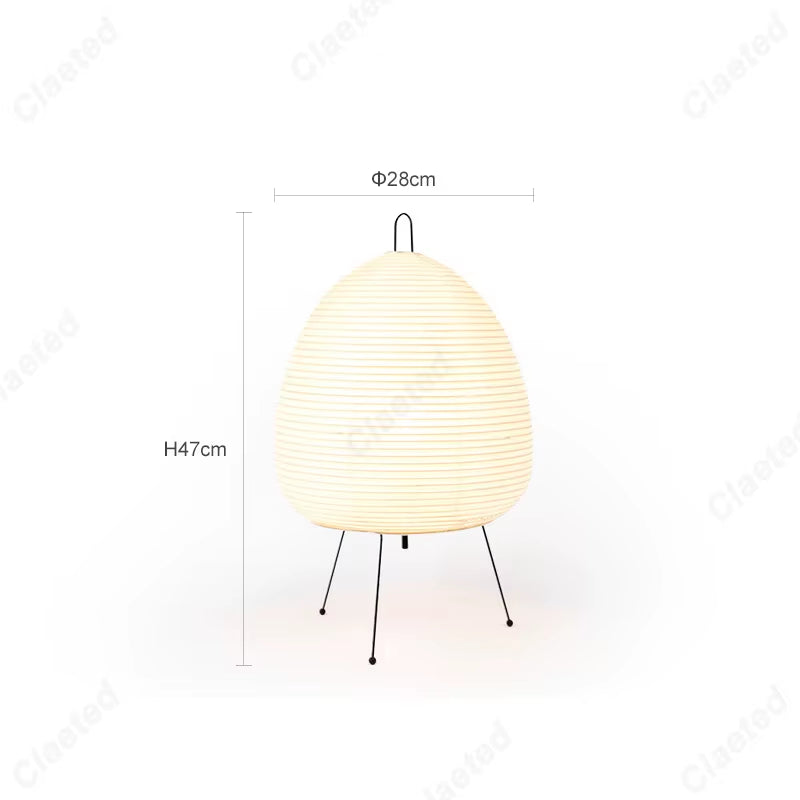 Japanese Design Paper Table Lamp Tripod Rice Paper Table Lamp Japanese Style Lantern Lamp Led Desk Lamp for Bedroom