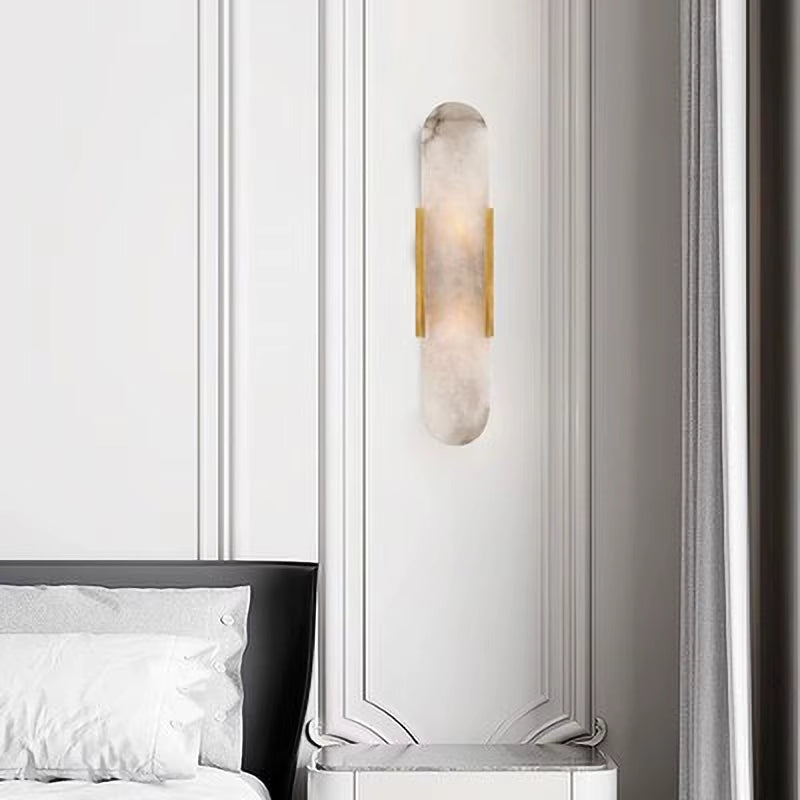 Melange Elongated Sconce Modern Marble Wall Light Artistic Style Atmosphere for Corridor Hotel Room Bathroom Indoor Wall Lamp