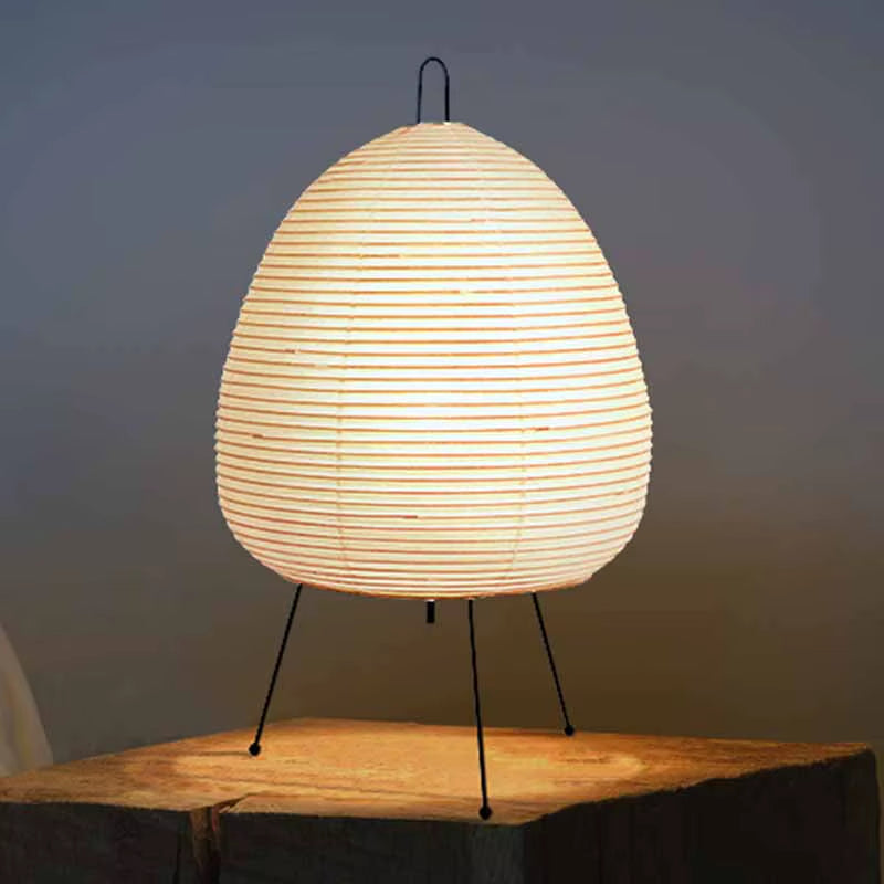 Japanese Design Paper Table Lamp Tripod Rice Paper Table Lamp Japanese Style Lantern Lamp Led Desk Lamp for Bedroom